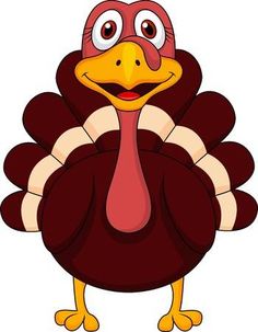 a cartoon turkey with big eyes