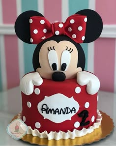 a minnie mouse cake on top of a table