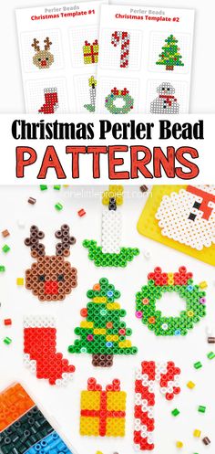 christmas perler bead patterns with text overlay