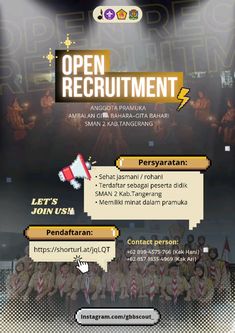 an advertisement for the open recruit program in malaysia, with information about how to apply it