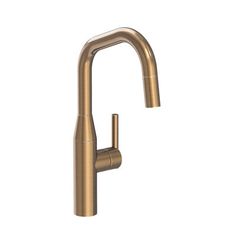 a brass colored faucet on a white background