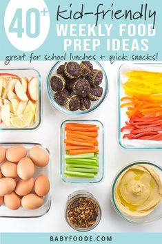 Weekly Food Prep Ideas, Food Prep Ideas, Weekly Food Prep, Family Meal Prep, Easy Breakfasts, Snack Prep, Delicious Clean Eating, Prepped Lunches, Nutritious Snacks