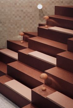 a set of stairs with different shapes and sizes