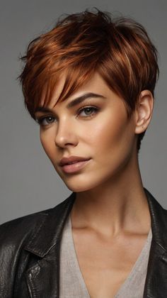 Gorgeous Cooper Hair for a Flawless Look 🍁 Cooper Short Hair, Reddish Hair Color, Spring Red Hair, Spring Red Hair Color, Cooper Hair, Highlights On Black Hair, Reddish Hair, Undercut Hairstyles Women, Highlight Ideas