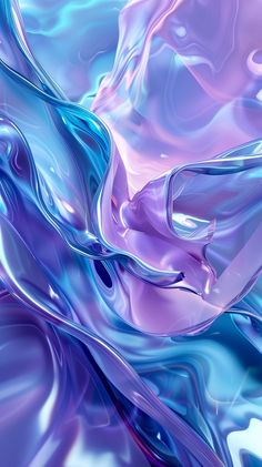 an abstract blue and purple background with waves