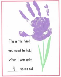 "**Printable - Instant Download - Digital File** ALL ABOUT MY MOMMY - Printable Mother's Day Book   A 5 page printable book. Makes a great Mother's Day or Birthday gift from a child. Help the child give their answers for the questionnaire, draw a photo on the portrait face, and add a handprint on the flower stem to complete the book!  Makes a very treasured gift! Easily print from home (or send to your printing place of choice) on regular paper ( or use card stock if you'd like a thicker paper) Flower Crafts Preschool, Hand Print Flowers, Mothers Day Book, Mothers Day Cards Craft, Easy Mother's Day Crafts, Mothers Day Poems