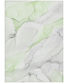 an abstract painting with green and white colors