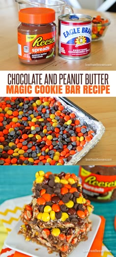 chocolate and peanut butter magic cookie bar recipe