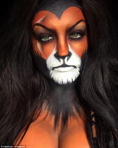 Unique Halloween Makeup, Fantasy Make-up, Halloweenský Makeup, Halloween Make-up Looks, Animal Makeup, Special Effects Makeup