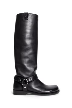 CAMPO BIKER HIGH BOOT Loewe Shoes, Black Boots Women, Motorcycle Boots, High Boots, Calf Leather, Accessories Design, Black Boots, Tank Shirt, Tank Top Shirt