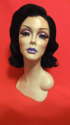 Finger Wave Wig, Red Bangs, Professional Costumes, Disco Costume, Liz Taylor, Wig Lace Front, Big Curly Hair, Black Snow, Finger Waves