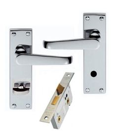 an image of a door handle and latch on a white background with clippings