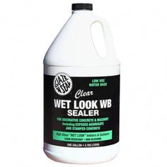 a gallon of clean wet look w b sealer on a white background with the words clear