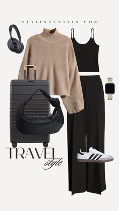 Sharing 7 looks perfect for staying comfy and looking chic while traveling. For more fashion and home decor follow me @stylinbyaylin Comfy Chic Travel Outfit, Casual Chic Travel Outfits, Cool Travel Outfits, Elevated Travel Outfit, Professional Travel Outfit, Travel Look Outfits Airport Style, Classy Airport Outfit Chic Travel Style, Comfy Corporate, Car Travel Outfit