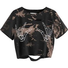 This Women's Finger Graphic Print Crop Top Tee Is A Stylish And Trendy Addition To Your Summer Wardrobe. Made From A Lightweight Blend Of 95% Polyester And 5% Spandex, This T-Shirt Offers A Soft, Breathable, And Comfortable Fit. The Cute Distressed Design Features A Striking Skull Finger Graphic Print, Perfect For Adding A Unique Edge To Your Casual Outfits. The Classic Round Neck And Short Sleeves Make It Easy To Pair With Shorts, Leggings, Jeans, Or Casual Pants. Ideal For Various Occasions Su Graphic Crop Top, Tie Dye Crop Top, Ripped Shorts, Nancy Drew, Crop Top Tees, Summer Crop Tops, Crop Top Shirts, Short Sleeve Cropped Top, Distressed Shorts