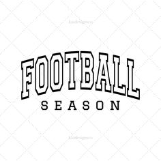 the football season logo is shown in black and white