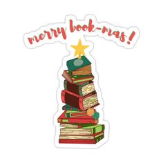 a stack of books with the words merry book - na's on it