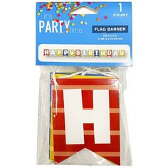 it's party time happy birthday flag banner