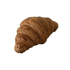 a close up of a croissant on a white background