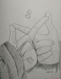 a pencil drawing of a person's hand with a butterfly in the background