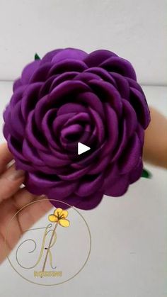 a person holding a purple flower in their hand