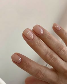 Minimalist Nude Nails, Natural Nails Manicure, Modern Nails, Cute Gel Nails