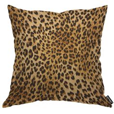 a leopard print pillow on a white background