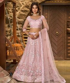 Lavender Net Lehenga Choli 283087 Indian Wedding Lengha, Bridesmaid Indian, Pink Bridal Lehenga, Pakistani Lehenga, Blouse Lehenga, Lengha Choli