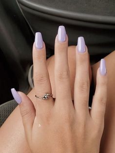 Nail Ideas Acrylic Light Purple, Nail Ideas Acrylic Ballerina, Lilac Ballerina Nails, Light Purple Coffin Nail Ideas, Simple Nails Lavender, Simple Nail Ideas Purple, Lavender Nails Ballerina, Short Purple Acrylics, Calm Nail Colors