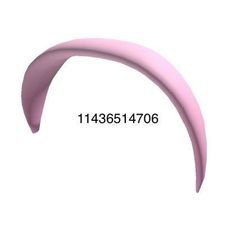 a pink curved object on a white background