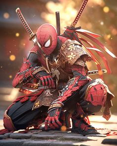 Samurai Spider-Man created using Midjourney. Spider Man Samurai, Spider Samurai, Samurai Spiderman, Fantasy Spiderman, Marvel Samurai, Super Samurai, Spiderman Comic Art, Marvel Statues, Warrior Concept Art