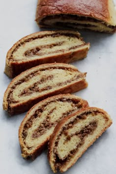 several slices of bread sitting next to each other