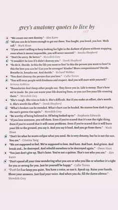 a page from the book grey's anatomy rules to live by