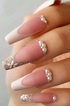 Feminine Colors, Coffin Shape Nails, Uñas Acrilicas, Homecoming Nails, Elegant Nails, Luxury Nails, Fabulous Nails, Fancy Nails, Pretty Acrylic Nails