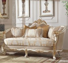 Arlington Ivory Loveseat  / HD-2669 - Ornate Home Living Room Victorian, White Sofa Set, Traditional Loveseat, White Loveseat, Classic Furniture Living Room, Victorian Sofa, Victorian Living Room, Living Room Upholstery, Corner Sofa Set