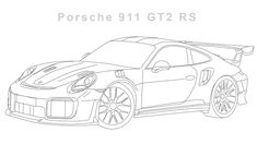 a drawing of a porsche gt2 rs