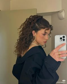 Hair Inspo Headband, High Curly Hairstyles, Long Curly Hair In Ponytail, Curly Hairstyles Curly Hair, Curly Hair Nurse, Brown Curly Hair Hairstyles, Hairstyles On Curly Hair Natural Curls, Curly Hair Scrunchie, Fantasy Curly Hairstyles