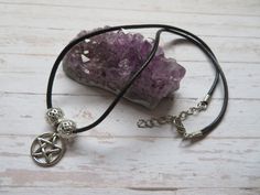 Silver & Black Pentagram Necklace Pentagram Accessories, Pentagram Jewelry, Wicca Jewelry, Goth Witch, Pentagram Necklace, Witch Necklace