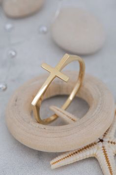 ★14K Solid Gold Plain Cross Ring, 925 Sterling Silver Plain Cross Ring, Handmade Cross Ring, Christmas Gift, Valentine's Day Gift, Mother's Day Gift ★ ★ IMPORTANT SHIPPING & PRODUCTION DETAILS!! ★ RINGS: All rings are made to order at the selected size requested during checkout. I do not use a formula to determine ring sizing for wide bands (Unless noted within the listing) so if you select a size 6 and purchase 8-10 rings each ring will rest at the US ring size 6. All rings made at US ring size Minimalist Cross Rings For Gifts, Spiritual Cross Shaped Rings For Gift, Handmade Cross Ring As A Gift, Handmade Cross Ring For Gift, Handmade Cross-shaped Ring As Gift, Handmade Cross-shaped Ring For Gifts, Handmade Cross Rings As Gifts, Gold Hamsa, Cross Ring