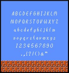 an old - school computer font and numbers set up in the style of video games