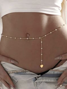 Chain Waist Beads, Waist Necklace Body Chains, Stomach Chains, Waist Chain Aesthetic, Waist Chains Body Jewelry, Waist Chain Outfit, Stomach Jewelry, Waist Chain Indian, Waist Necklace