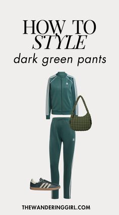 Looking for the perfect dark green pants outfit? Whether you're a woman searching for stylish dark green pants outfit women options or wondering what to wear with green pants, this color is incredibly versatile. Green pants outfits can be dressed up or down, with a simple top for casual days or a blazer for a chic office look. How to style green pants? Pair them with neutral tones, bold prints, or even a leather jacket for a cool vibe. If you're into olive green pants outfit ideas, consider adding cozy sweaters and ankle boots for a perfect fall look. With green pants for every occasion, you can easily transition from day to night with the right accessories. Get inspired with these dark green pants outfit ideas for an effortlessly chic wardrobe! Dark Green Wide Leg Pants Outfit, Dark Green Pants Outfit Women, Green Pants Outfit Women, Dark Green Pants Outfit