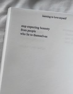 an open book with the words stop expressing honesty from people who lie to themselves