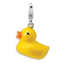 Amore La Vita Sterling Silver 3-D Enameled Duck Charm hide-image Yellow Duck, Childrens Jewelry, Fine Jewelry Bracelets, Bracelet Clasps, Rubber Duck, Sterling Silver Charm, 925 Sterling Silver Jewelry, Metal Jewelry, Ducks