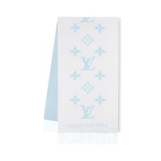 LOUIS VUITTON® - Reykjavik Scarf - Light Blue Inverted Colors, Women Louis Vuitton, Luxury Gifts For Women, Louis Vuitton Official Website, Classic House Design, Refined Aesthetic, Monogram Pattern, Louis Vuitton Official, Silver Jewelry Fashion