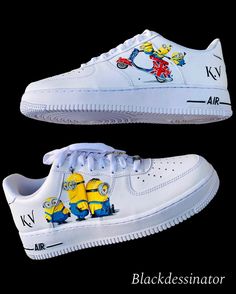 Minions Air Force 1 Custom Check more at https://danielcustoms.com/product/minions-air-force-1-custom-3/ Air Force 1 Women, Tenis Air Force, Af1 Nike, Shoes Air Force