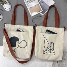 Jeans Recycling, Sac Tote Bag, Girls Messenger Bag, Canvas Bag Design, Sacs Tote Bags, Sac Diy, Diy Tote, Printed Canvas Tote Bag, Tote Bags Sewing