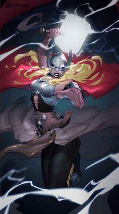 Thor Drawing, Thor Valkyrie, Badass Female, Thor Art, Female Thor, Thor Comic, Jane Foster, The Mighty Thor