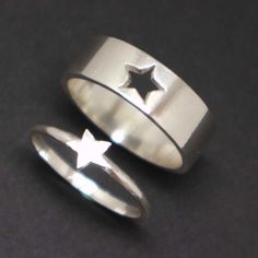 Couple Matching Accessories, Silver Star Rings, Silver Star Ring, Rings Star, Alternative Accessories, Star Core, Star Rings, Interlaken, Jewelry Accessories Ideas