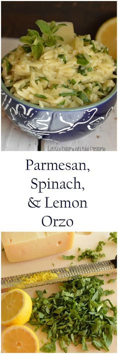 parmesan, spinach and lemon orzo is an easy side dish that can be made in less than 10 minutes